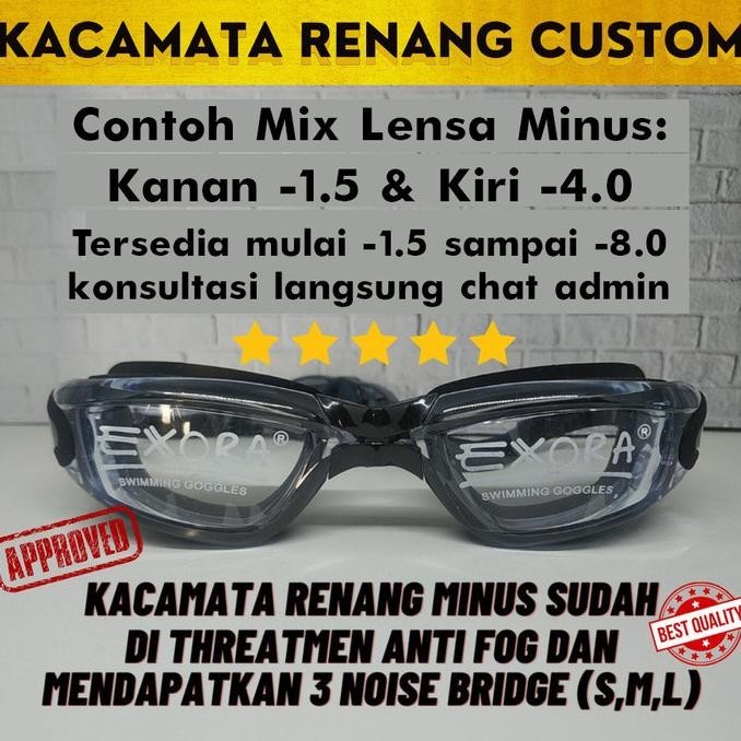 TERMURAH - Kacamata Renang Minus Custom 1 2 3 4 5 6 7 8