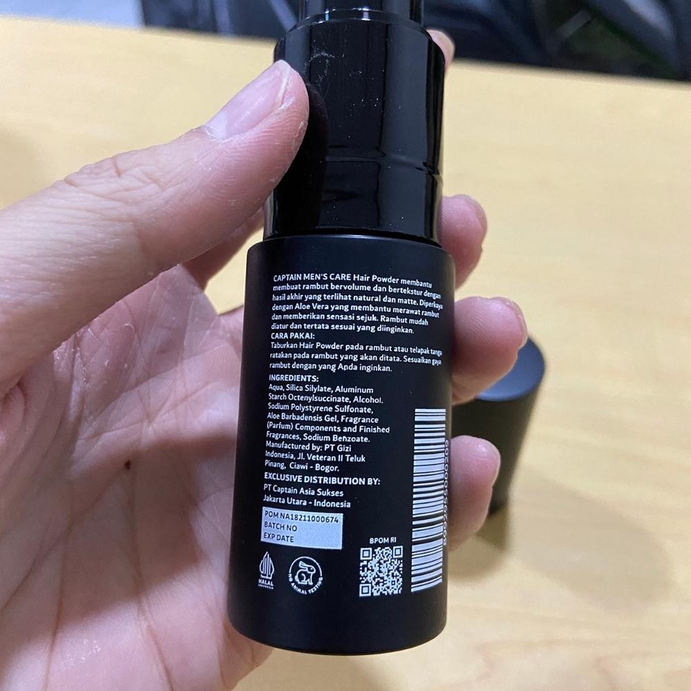 Captain Hair Powder Rambut Pria With Aloevera Bpom Hair Styling Powder Pria Spray Gratis Ongkir