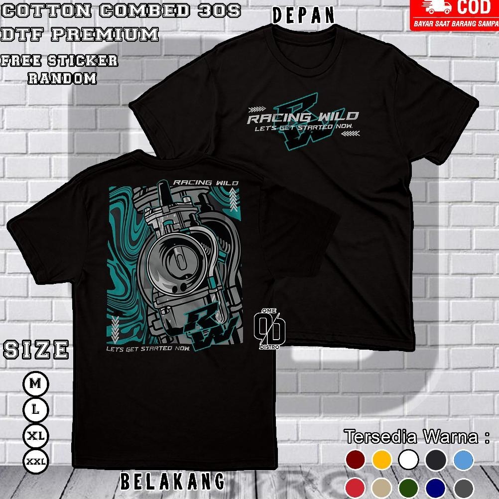 Promo Baju Kaos Distro Racing Wild Rw Karburator Cotton Combed 24S T-Shirt Premium