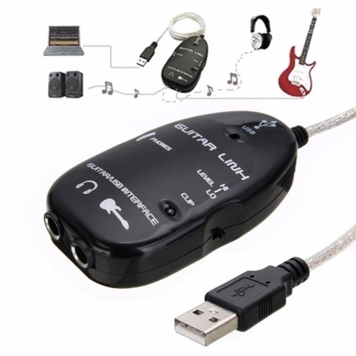 

USB Guitar Link Cable Kabel Link Gitar USB Soundd Gitar Recording