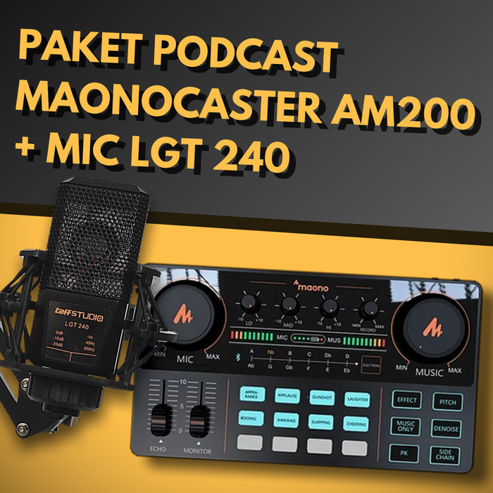 

Paket Podcast Recording 1 Orang Maonocaster Maono AM200 + Mic LGT240