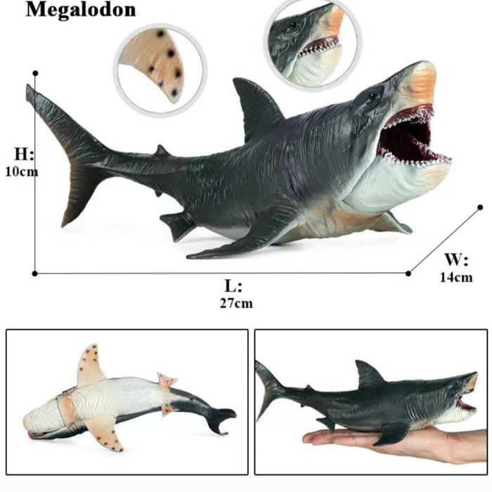 Dinosaurus Hiu Shark Figure Megalodon Dino
