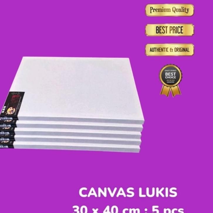 

Kanvas Lukis 30X40 Cm ( Paket Isi 5 Pcs )/Canvas Lukis Halus/Kanvas Marsoto Tebal