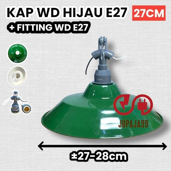 10PCS Kap Lampu Satu Set Jalan WD Hijau BESAR Gantung E27 /