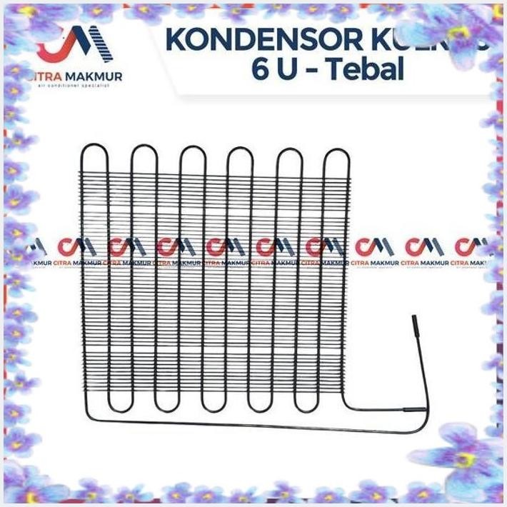 [FMF] KONDENSOR KULKAS 1 PINTU 6U 6 U KAWAT TEBAL FREEZER AQUA TOSHIBA GEA BESI HITAM BELAKANG EVAPO