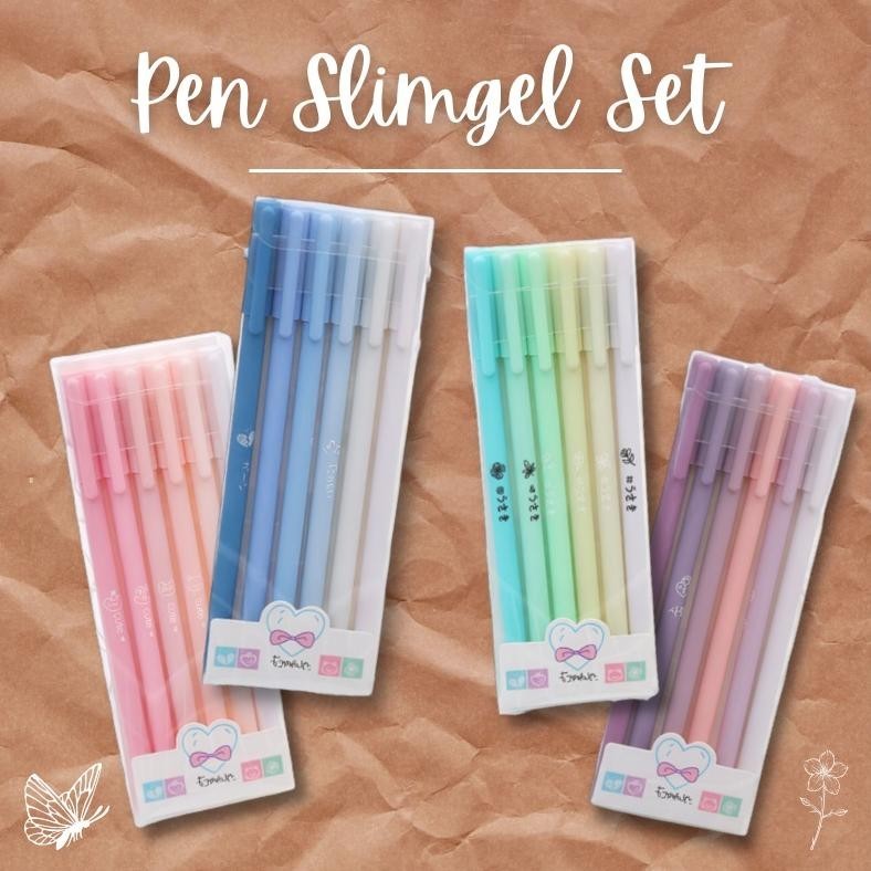 

Pulpen Gel Set- Pen Set Aesthetic - Pen Isi 6 Pcs - Highlighter Stabilo Cod