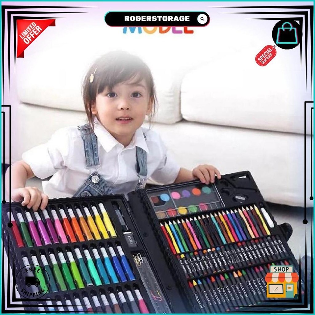 

SkyloCrayon Art Set 150 Pcs/Art Set 150 Pensil Warna/Crayon Mewarnai 150 Warna Gratis Ongkir