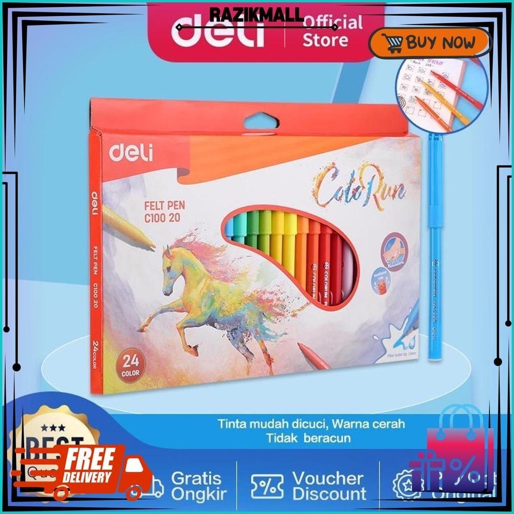 

Deli Spidol 12/18/24 Warna Tidak Beracun Warna Cerah Ec10020 Promo
