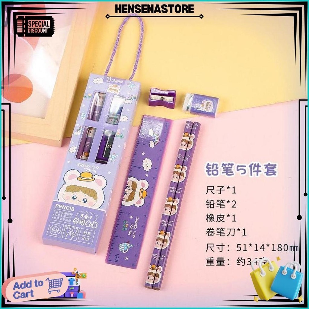 

Grosir 30Pcs Set Stationery Paket Alat Tulis Sekolah Anak Hadiah Hampers Kado Lomba Anak Promo