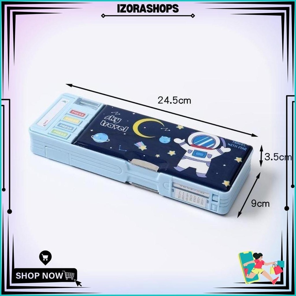 

PuluzKotak Pensil Multifungsi Motif Unicorn / Dinosaurus / Astronot Untuk Anak Lengkap Peruncing Gunting Isolasi Penghapus Penggaris Sale