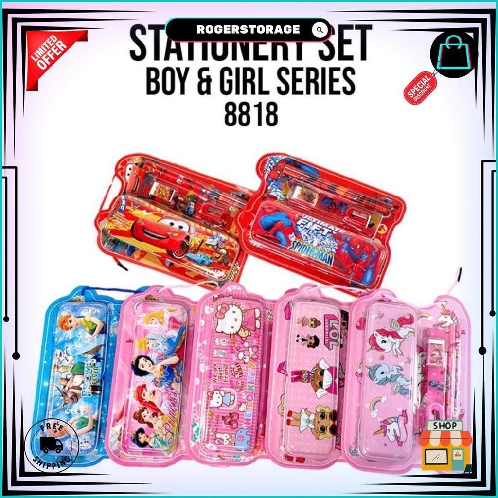 

Stationery Set / Alat Tulis Set / Paket Alat Tulis / Stationery Set Fancy 8818 Dengan Kaleng Gratis Ongkir