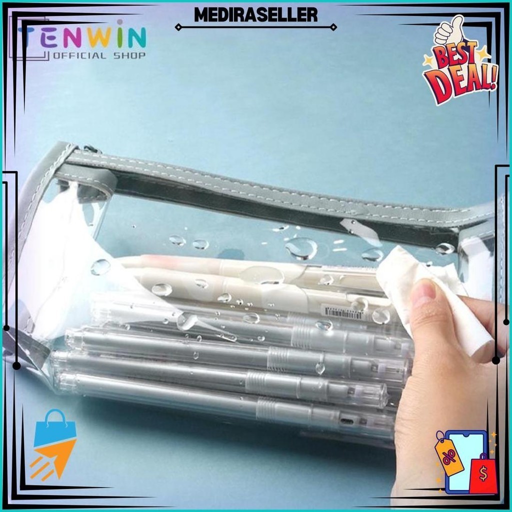 

Cod Mini Pouch Kotak Pensil Transparant Travel Make Up Hp Lucu Mudah Dibawa Kotak Alat Tulis- Warna Warni Sale