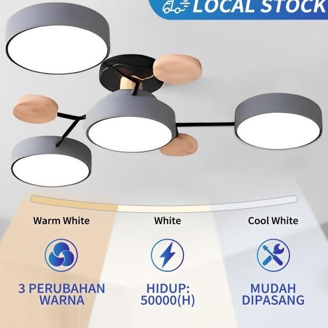 Lampu Gantung Nordik/Lampu Gantung Minimalis/3 Warna Lampu Gantung LED ,
