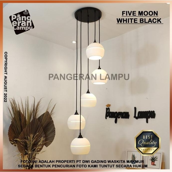 Lampu Gantung / Lampu Hias / lampu Void 1 Set MOON ISI 5 White ,