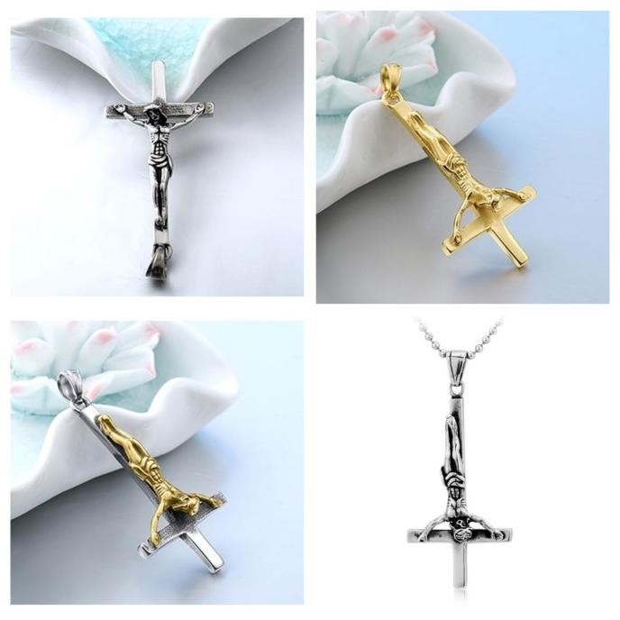 Kalung Yesus Terbalik Jesus Cross Pendant Salib Yesus Terbalik
