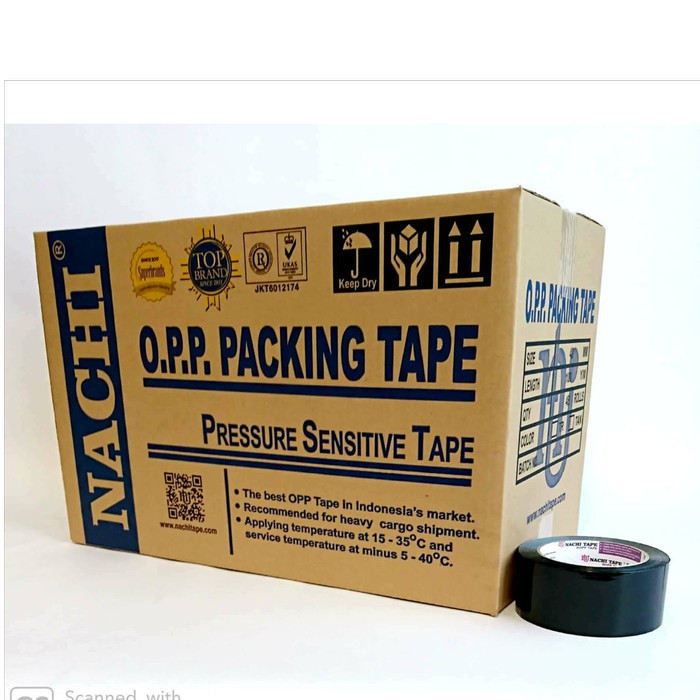 

(Dus) Nachi Tape Lakban Hitam Opp Blok Nachi Hitam 48 Mm X 100 Yard