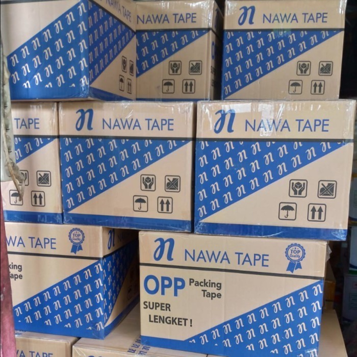 

1 Dus Nawa Tape Lakban Bening Coklat 45 Mm X 90 Yard Bc [Khusus Ojol]