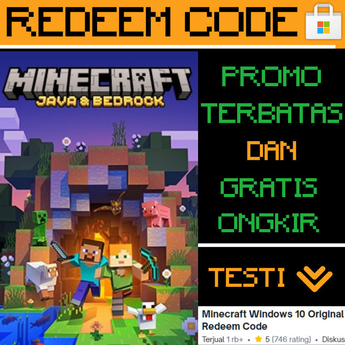 Minecraft Java & Bedrock For PC Windows Original Redeem Code BAE Digital K01