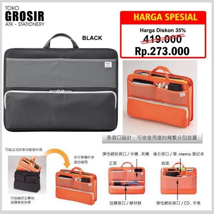 

NEW LIHIT LAB SMART FIT Stand Pocket Bag Organizer B4 A-7665 SALE