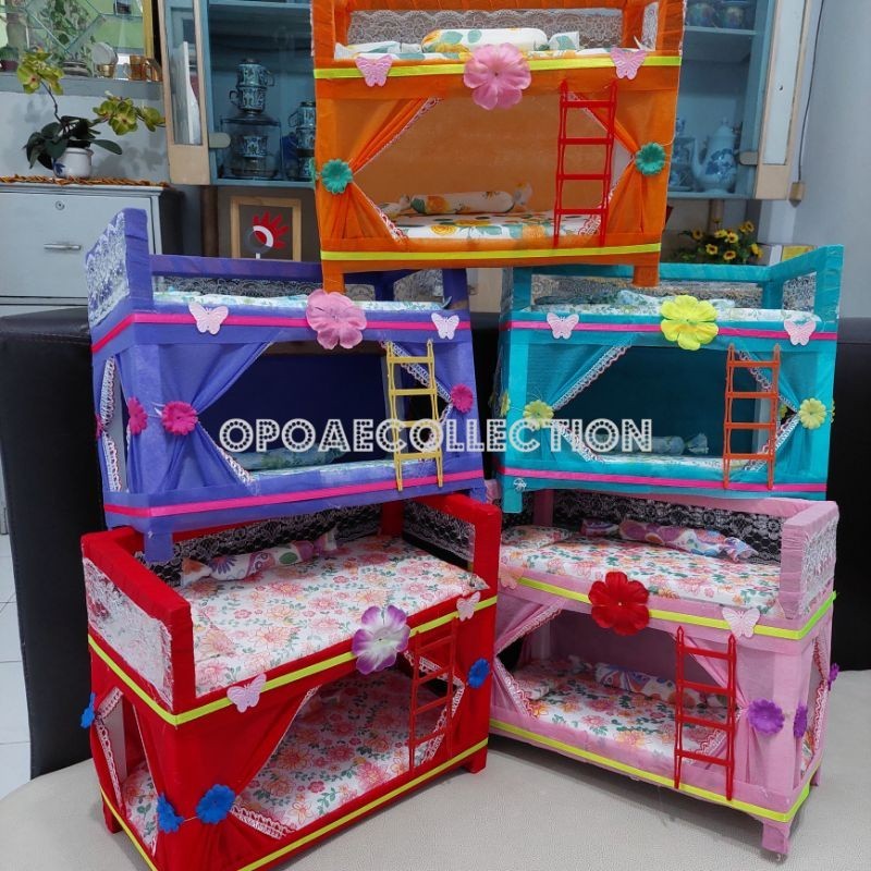 Boneka Bantal // kasur boneka berbie ranjang kasur tempat tidur berbie berbi tingkat dilengkapi 2