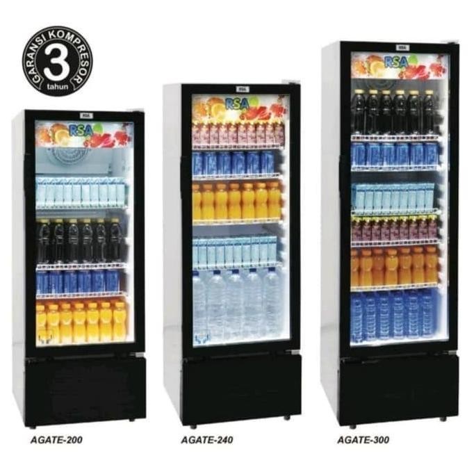 [Baru] Rsa Agate 200 Showcase 3 Rak Display Cooler Lemari Pendingin