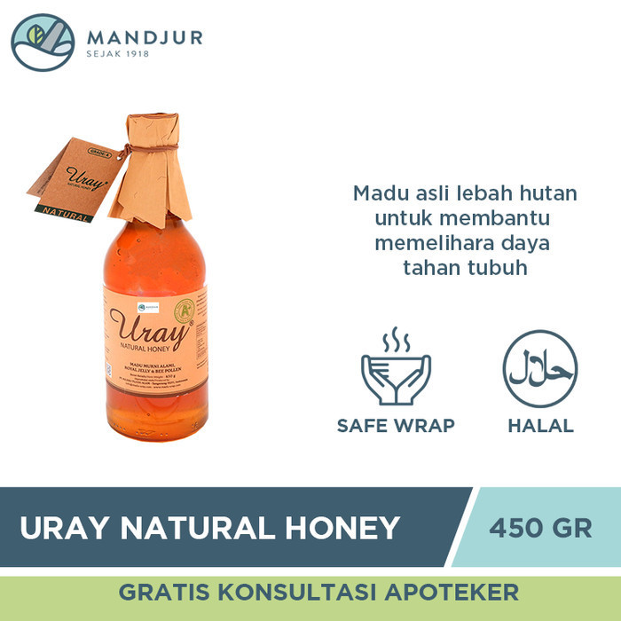 

Ready Uray Natural Honey 450 Gram - Madu Asli Lebah Liar / Madu Hutan
