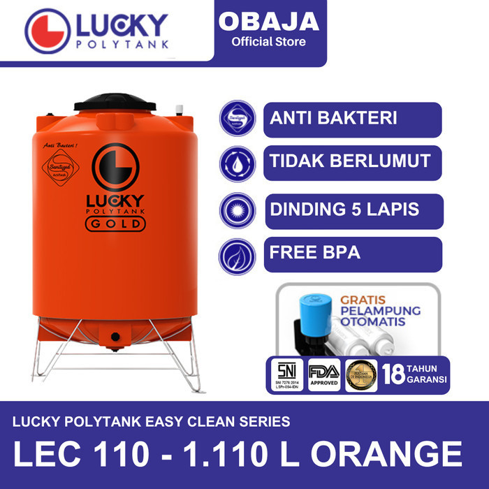 Lucky Polytank Toren / Tandon Air E Clean 110 Lucky Polytank Orange
