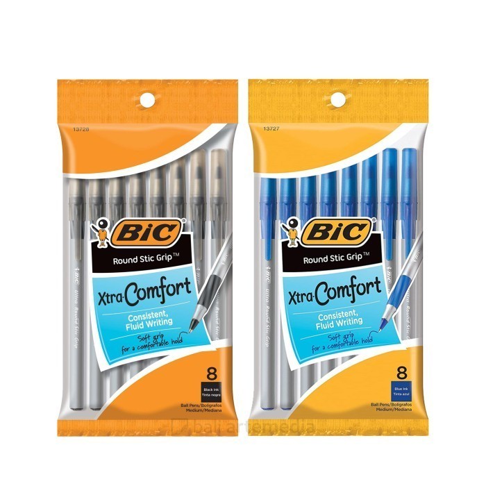 

Ready SALE GERCEP!!! BIC ROUND STIC GRIP EXTRA COMFORT PEN SET 8 READYY