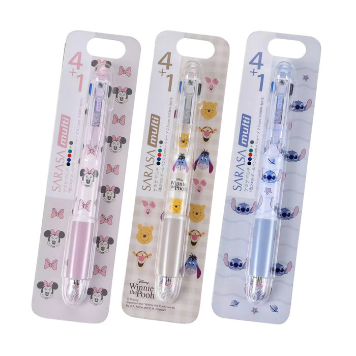 

Ready Zebra Sarasa Multi 4+1 Disney Minnie Mouse Winnie the Pooh Stitch 0.5mm Exclusive Limited