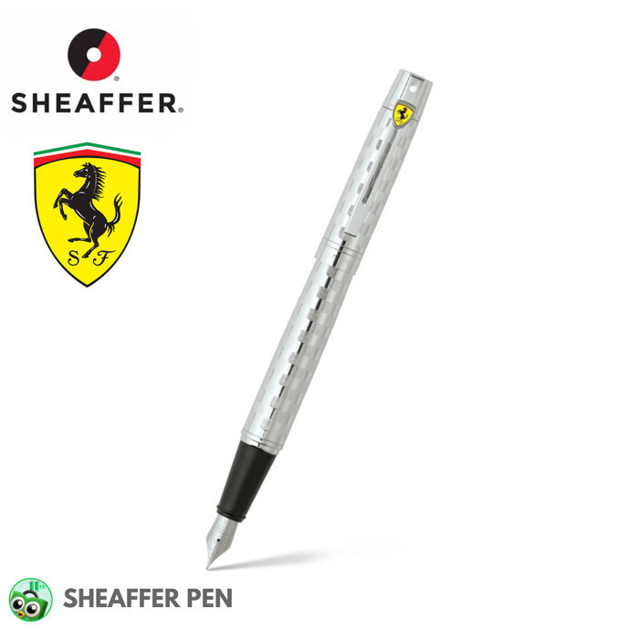 

Ready Sheaffer Ferrari Checkered Flag Engraving With Chrome Fountain Pen