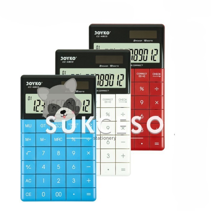 

Ready Joyko Calculator CC-48CO / Kalkulator 12 Digits Check Correct Murah