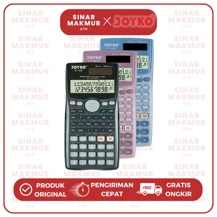 

Ready Scientific Calculator/Kalkulator Ilmiah Joyko CC-25 401 Function (PCS)
