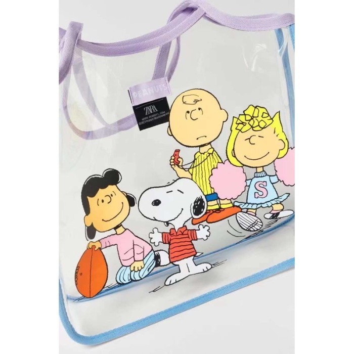 Tas Transparan Zr Tote Bag Wanita Snoopy Zara Premium Lucu