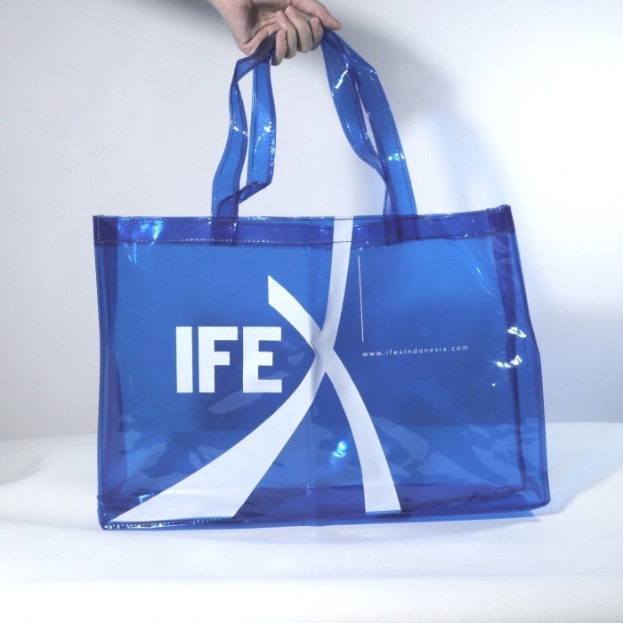 Tas Mika Transparan Tebal Promosi Sudah Sablon 1 Warna