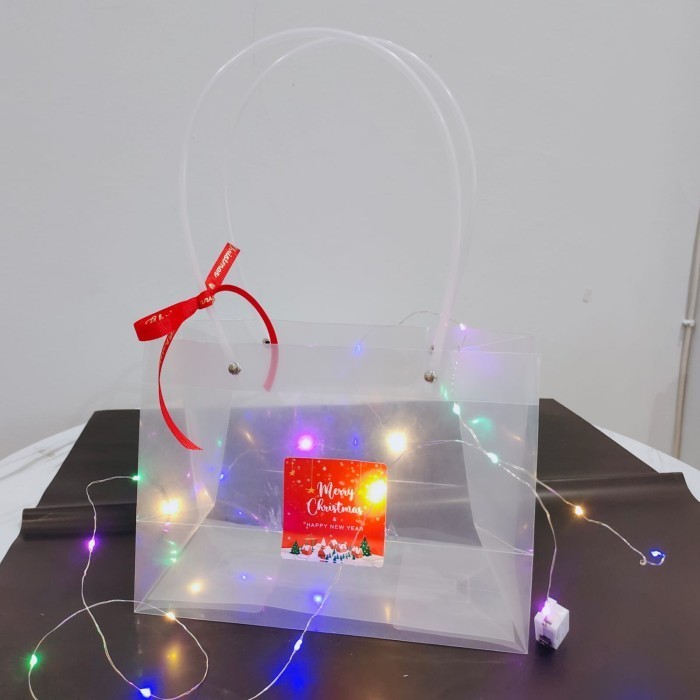 Goodie Bag Transparan Christmas Hampers Hand Gift Bag Tas Natal Gb116