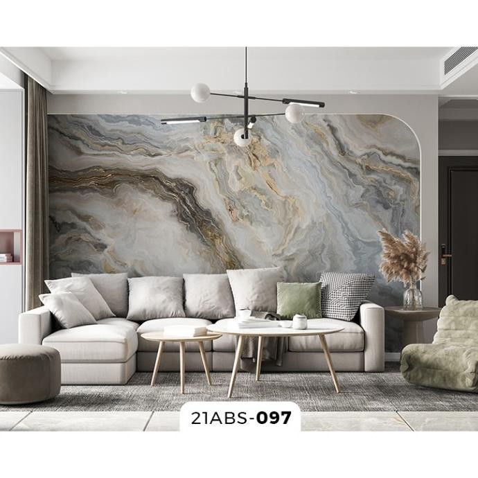 Wall Mural Custom Wallpaper Dinding Motif Granit Marmer Abstrak