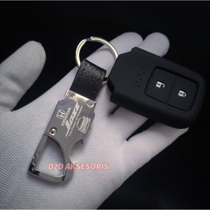 Gantungan Kunci Kulit Remote Keyless Mobil Honda Jazz Logo
