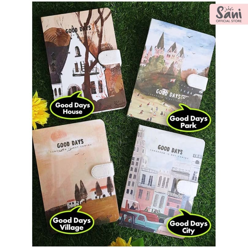 

Sani | Buku Diary Fancy Hardcover Kunci Magnet Leather - GOOD DAYS - HOUSE (ATK)