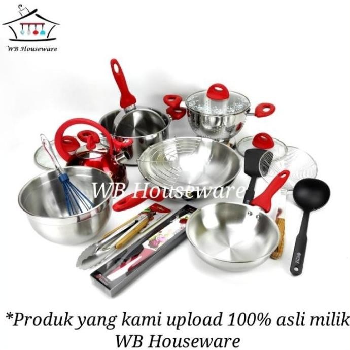 [Ready] Panci Set Supra / Panci Set Stainless | Cookware Set Supra 18Piece -