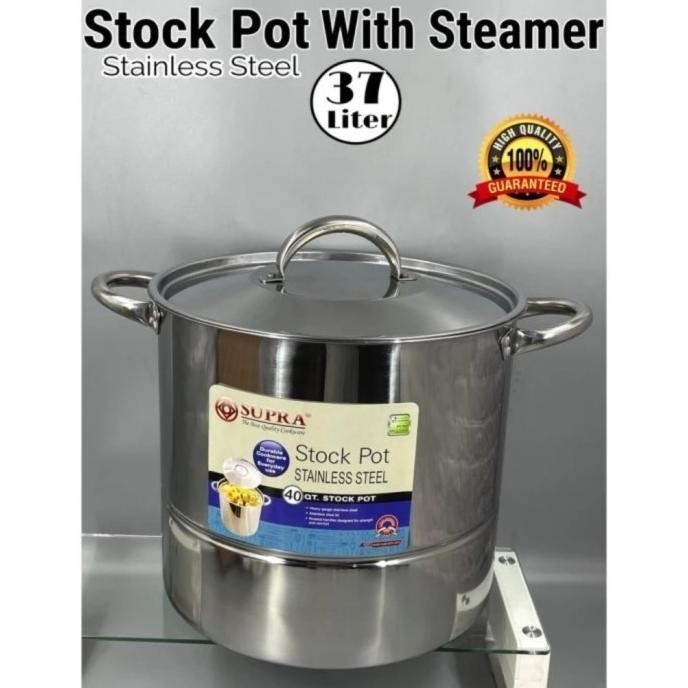 [Ready Stock] Panci Dandang Supra Besar 40 Qt / Stock Pot Steamer Supra