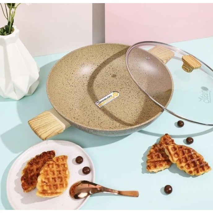 [Promo] Stein Cookware Wok Pan 32Cm (2 Handle) + Lid