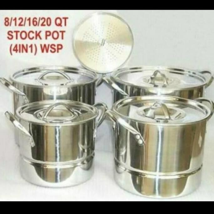 [Ready Stock] Panci Supra Steamer 4 In 1 Kukusan Serbaguna Supra Isi 4