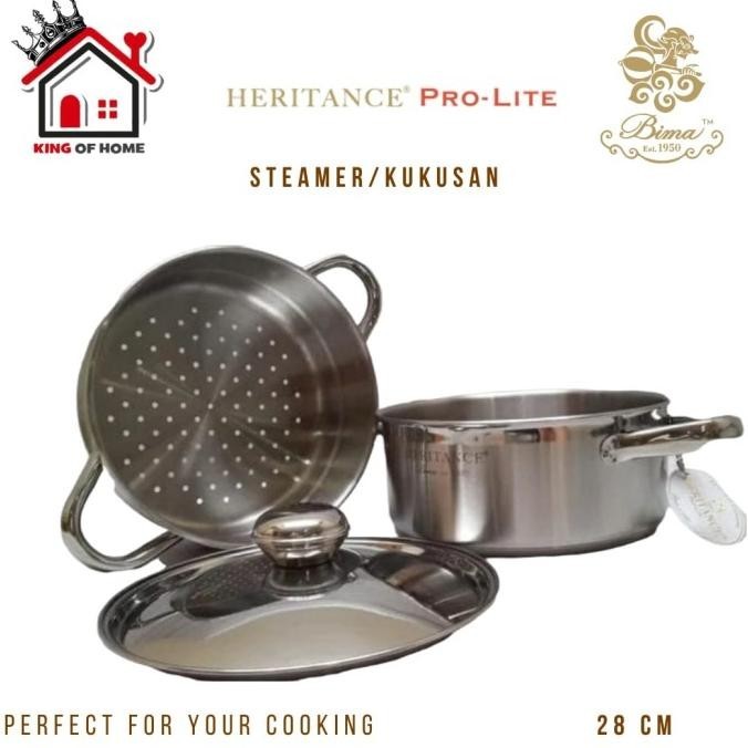 [Baru] Bima Heritance Pro-Lite Steamer 28Cm Kukusan Stainless Bp121528