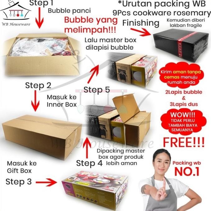 [Baru] Panci Set Supra 9Pcs Pastel Pink Cookware Set 9Pc Supra Rosemary