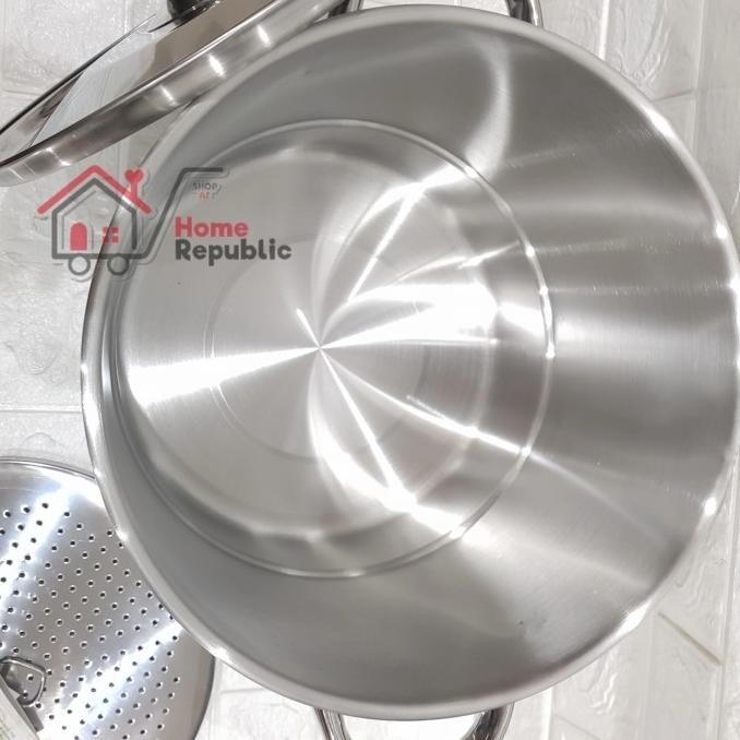 [Ready] Panci Tinggi Bima Prima Stockpot Steamer 28Cm Stainless Bp2007328St