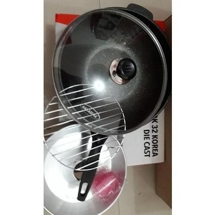 [Promo] Hakasima Wok Korea Die Casting 32Cm Big Alat Masak Serbaguna Panci Set