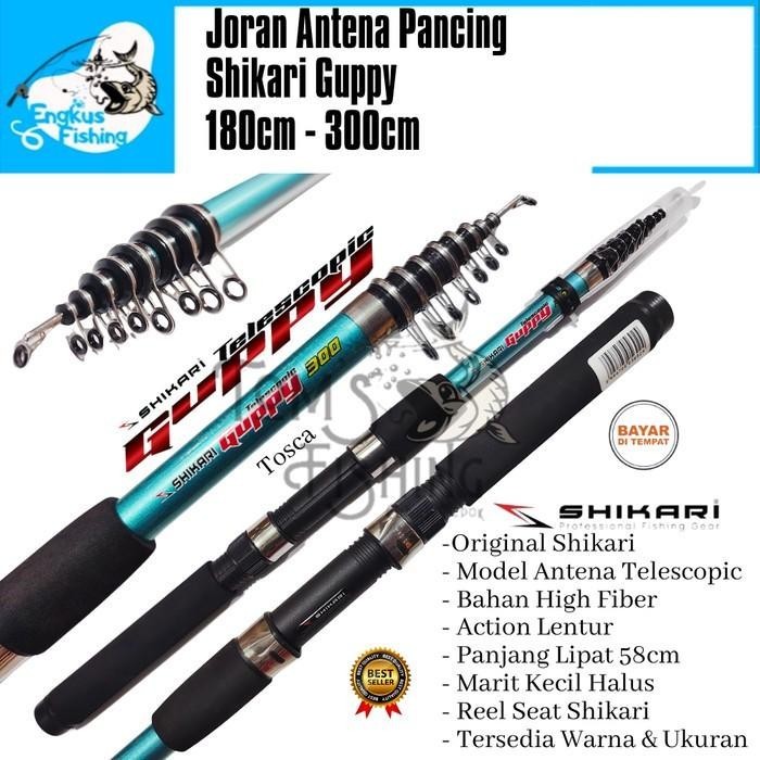 Joran Pancing Shikari Guppy 180cm-300cm Antena Telescopic Lentur Murah Premium