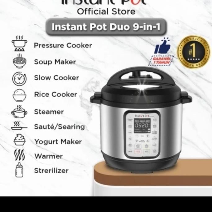 [Baru] Instant Pot Duo Plus 9 In 1 Smart Multi Cooker Garansi Resmi