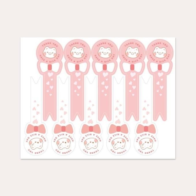 

Stiker Label Thank You PINK Sticker TQ Segel Box Kue Hiasan isi 100pcs