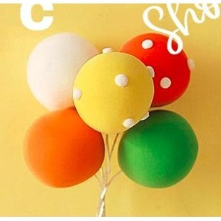 Topper Cake Balon Hiasan Kue Tart Toper Balon Warna Pastel Motif